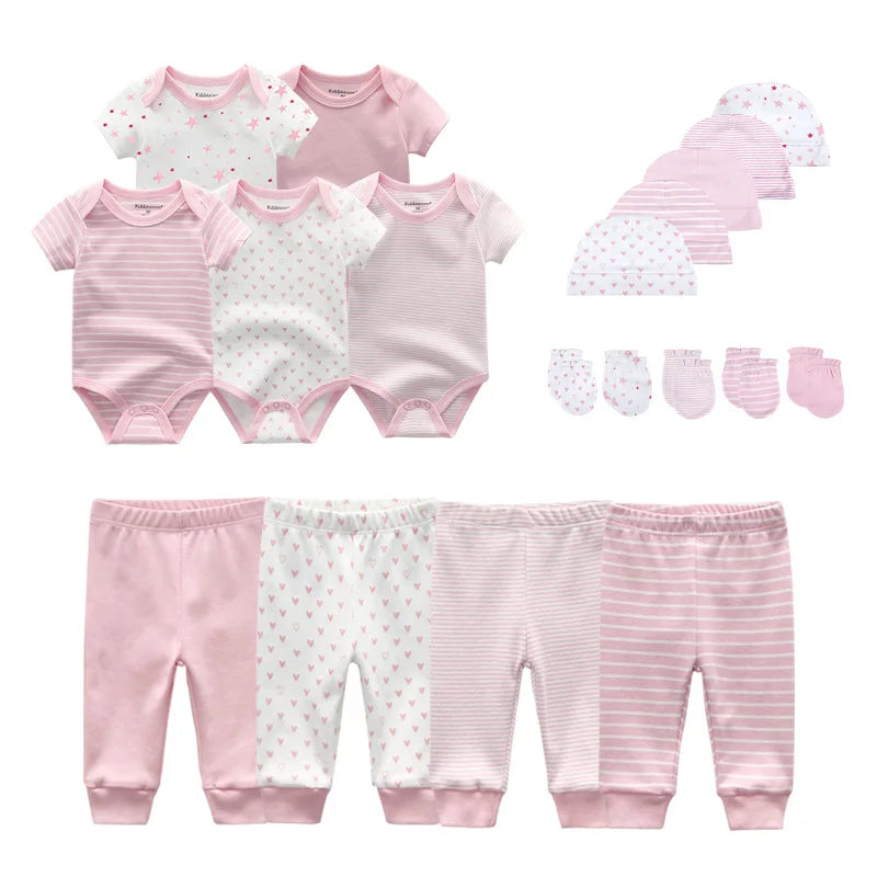 Unisex Baby Set – 5-teilig | Weiche Baumwolle | Body, Hose, Mütze & Zubehör 👶✨