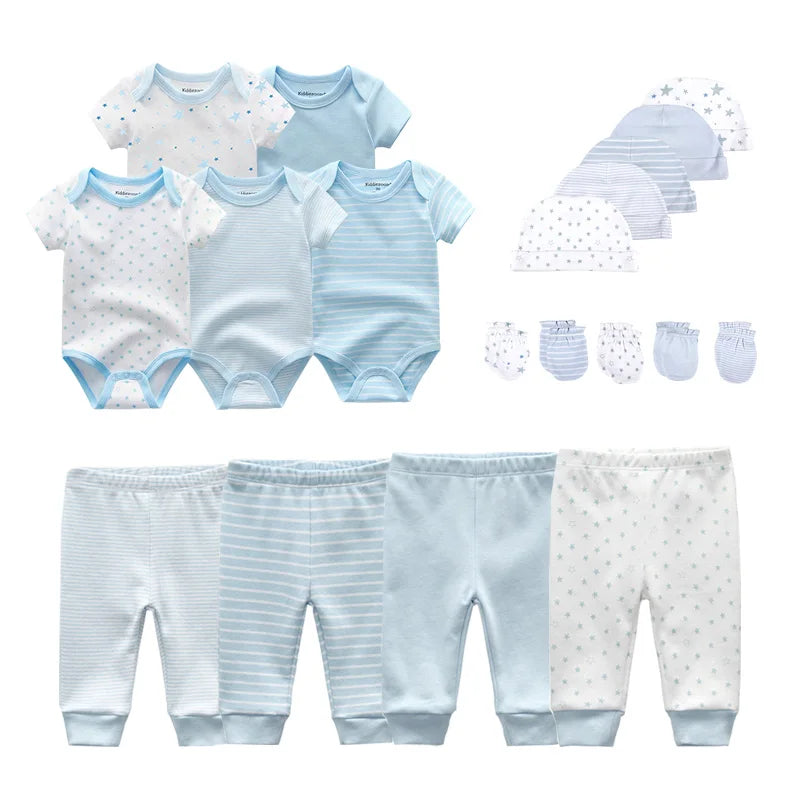 Unisex Baby Set – 5-teilig | Weiche Baumwolle | Body, Hose, Mütze & Zubehör 👶✨