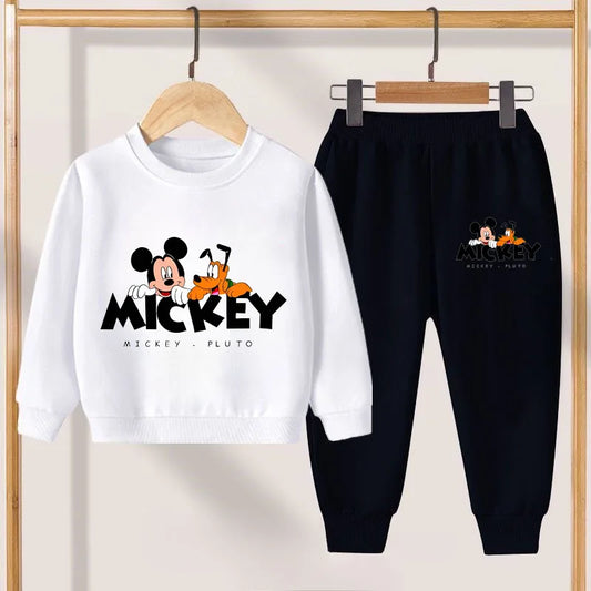 Mickey Maus Kinder Trainingsanzug – 2-teiliges Set mit Hoodie & langer Hose, atmungsaktiv & bequem für Frühling & Herbst