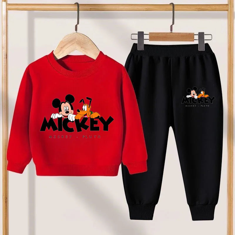 Mickey Maus Kinder Trainingsanzug – 2-teiliges Set mit Hoodie & langer Hose, atmungsaktiv & bequem für Frühling & Herbst