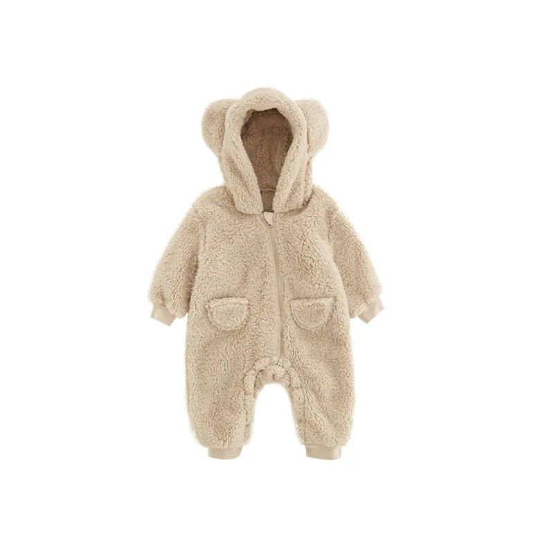 0-2 Jahre Baby Strampler für Frühling & Herbst – Warmer Fleece Overall mit Tiermotiv für Jungen und Mädchen