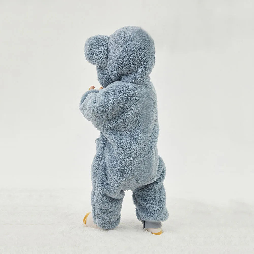 0-2 Jahre Baby Strampler für Frühling & Herbst – Warmer Fleece Overall mit Tiermotiv für Jungen und Mädchen