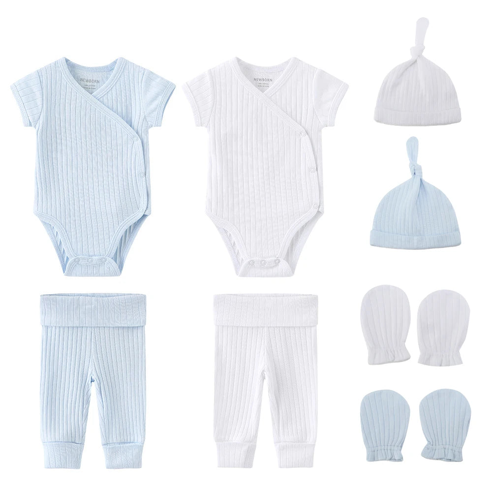 Unisex Baby Set – 5-teilig | Weiche Baumwolle | Body, Hose, Mütze & Zubehör 👶✨