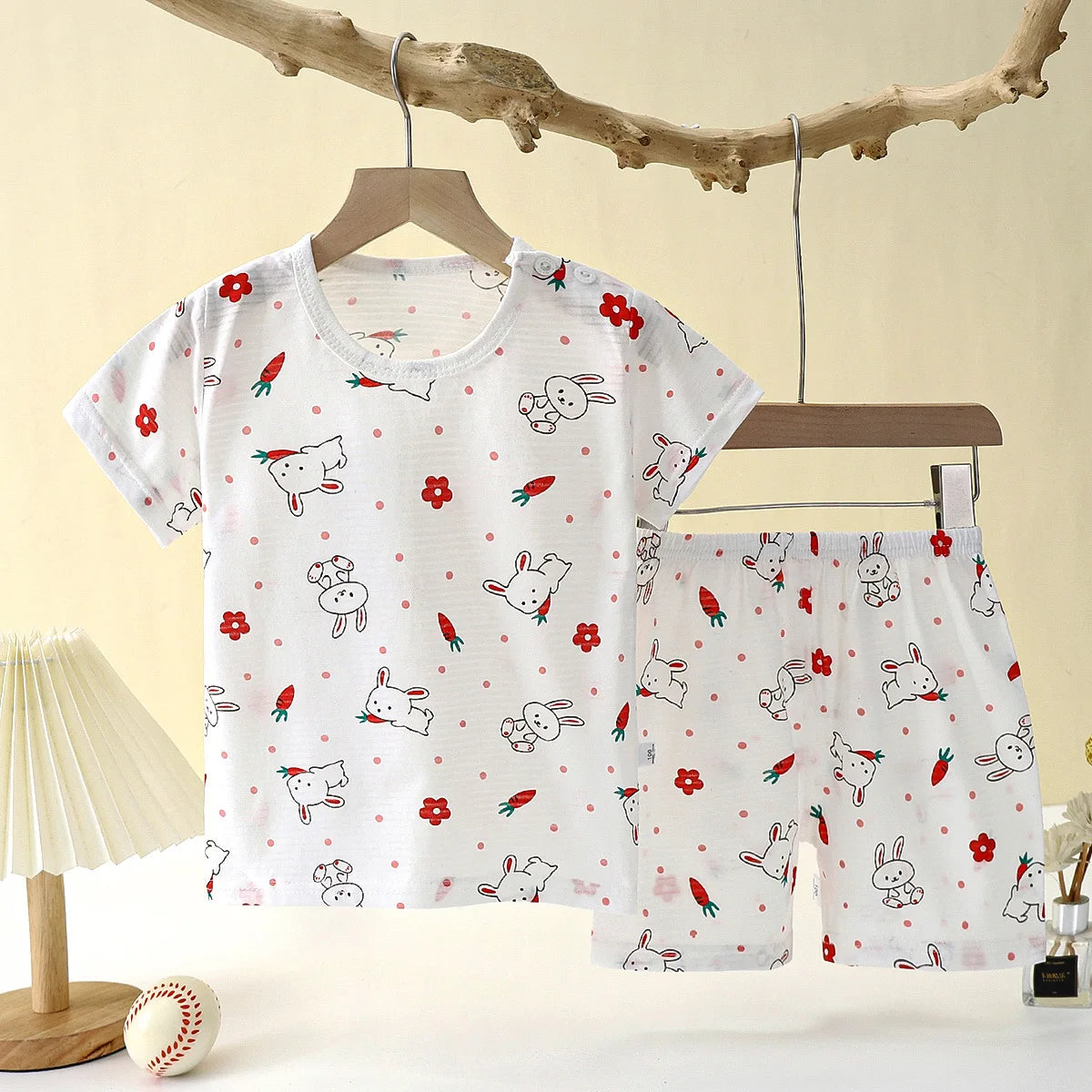 eliebt in SummerCotton – Niedliches Cartoon Baby Kinder Kleidung Set, Kurzarm Pyjama & Nachtwäsche, Weich & Atmungsaktiv