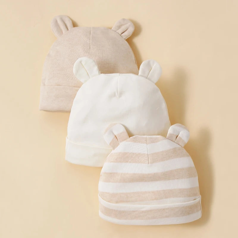 3er-Set Unisex Babymützen – Weich, Bequem & 100 % Baumwolle 👶🧢