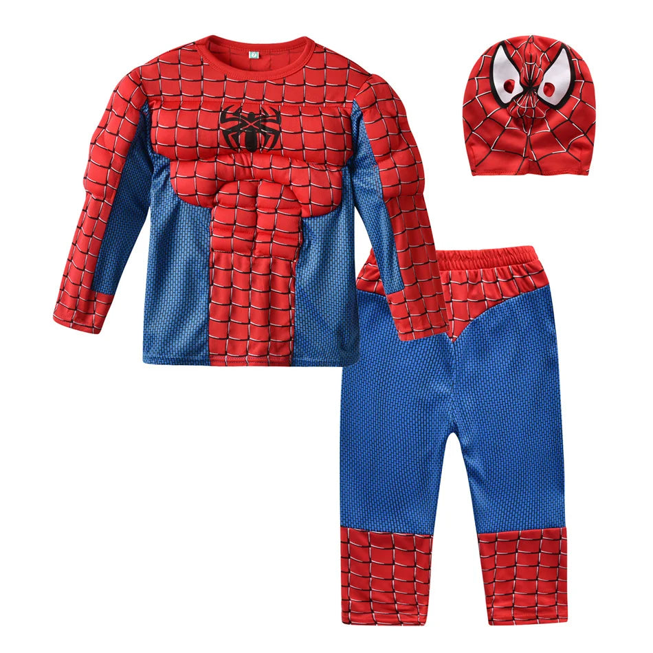 Marvel Superhelden Kostüm-Set – Spider-Man, Hulk & Captain America Cosplay für Kinder – Perfekt für Halloween & Geburtstage