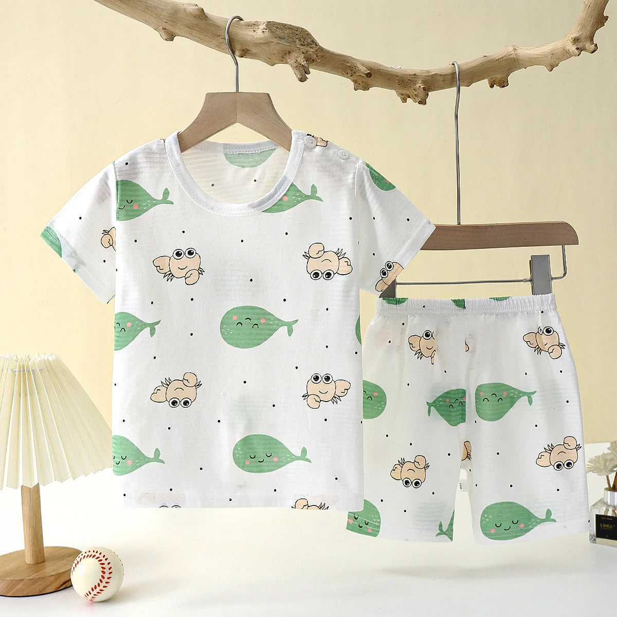 eliebt in SummerCotton – Niedliches Cartoon Baby Kinder Kleidung Set, Kurzarm Pyjama & Nachtwäsche, Weich & Atmungsaktiv