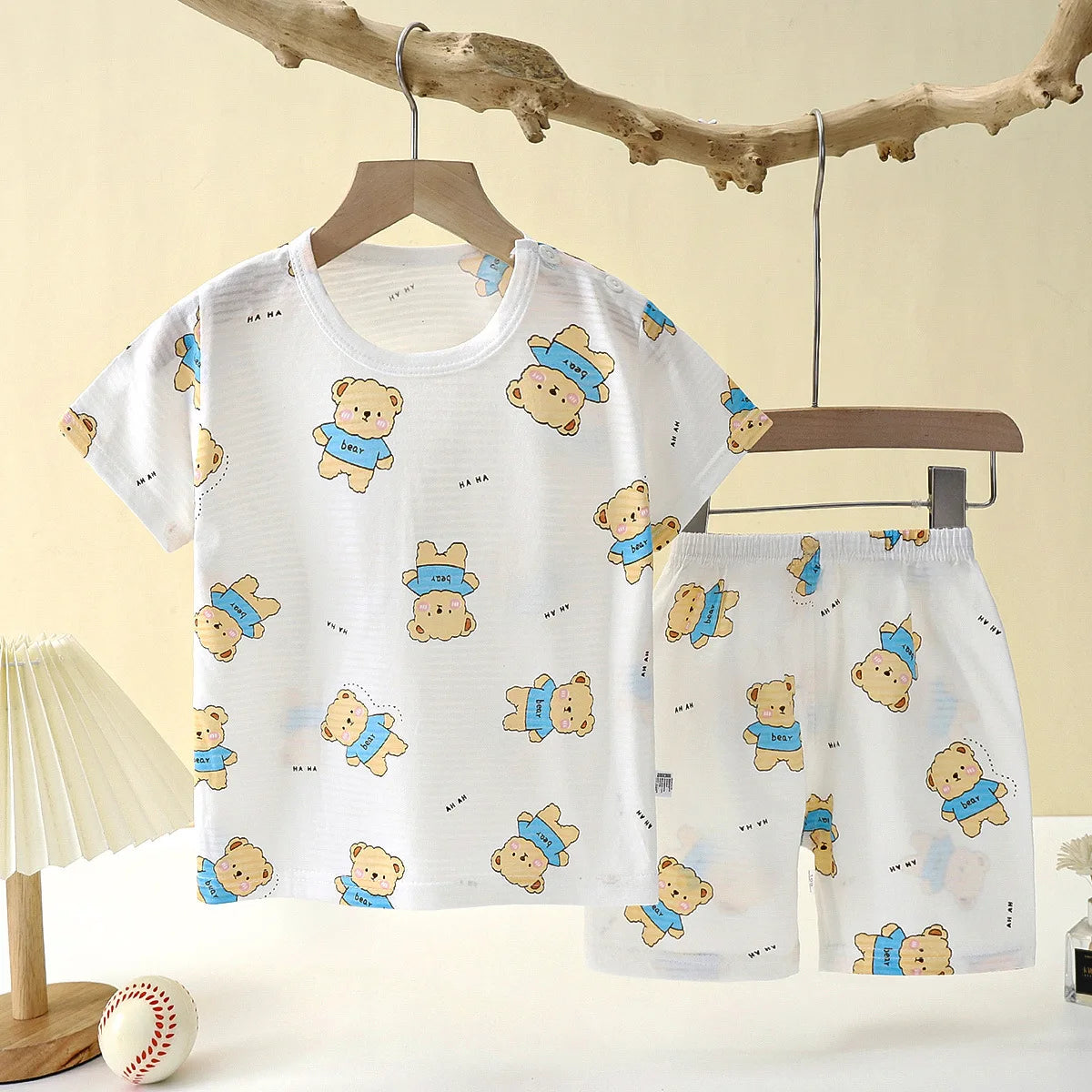 eliebt in SummerCotton – Niedliches Cartoon Baby Kinder Kleidung Set, Kurzarm Pyjama & Nachtwäsche, Weich & Atmungsaktiv