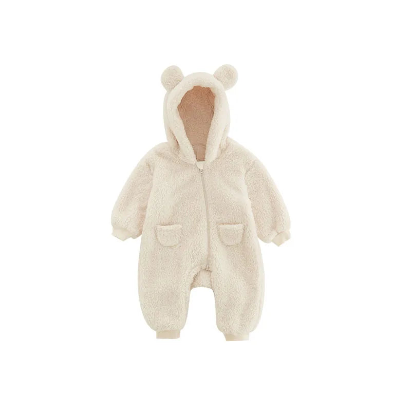 0-2 Jahre Baby Strampler für Frühling & Herbst – Warmer Fleece Overall mit Tiermotiv für Jungen und Mädchen