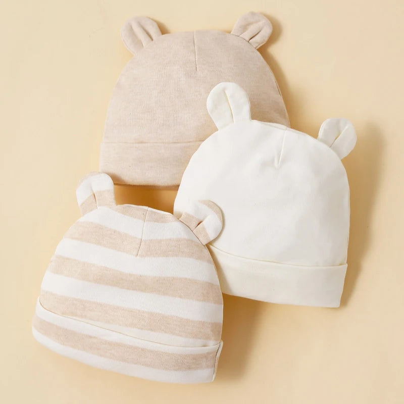 3er-Set Unisex Babymützen – Weich, Bequem & 100 % Baumwolle 👶🧢